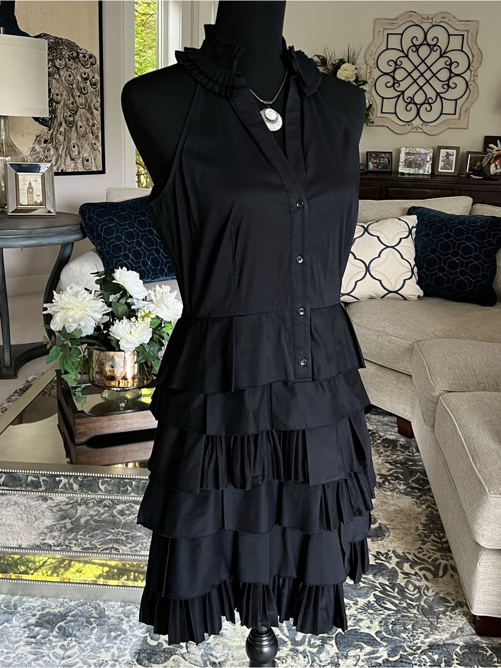 BCBGMaxAzria Black Tiered Dress
